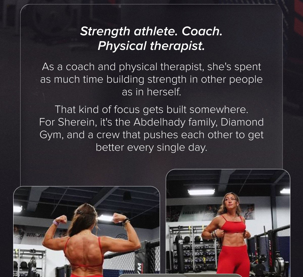 Strength athlete. Coach. Physical therapist.