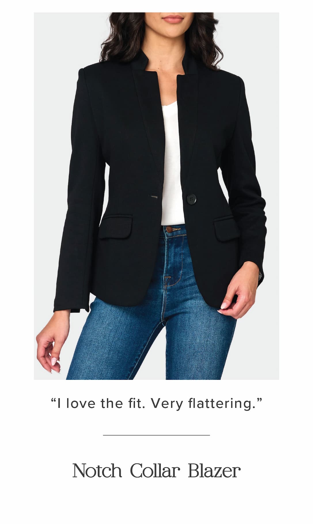 Notch Collar Blazer in Black
