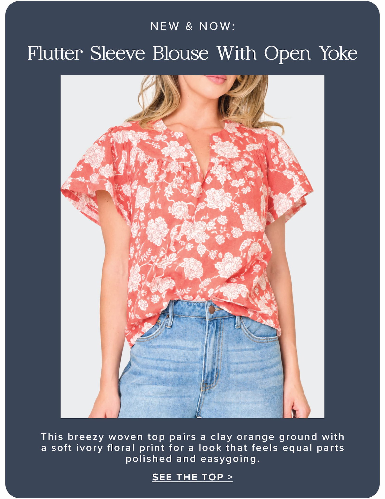 New and now: flutter sleeve blouse