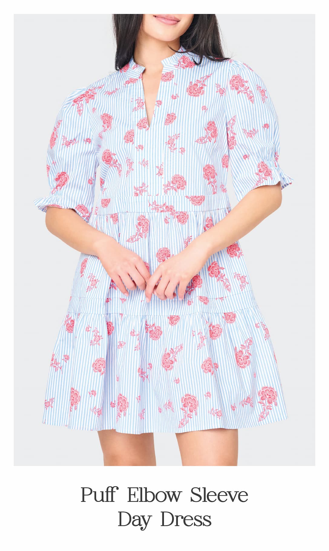 Puff Elbow Sleeve Decked Out Day Dress