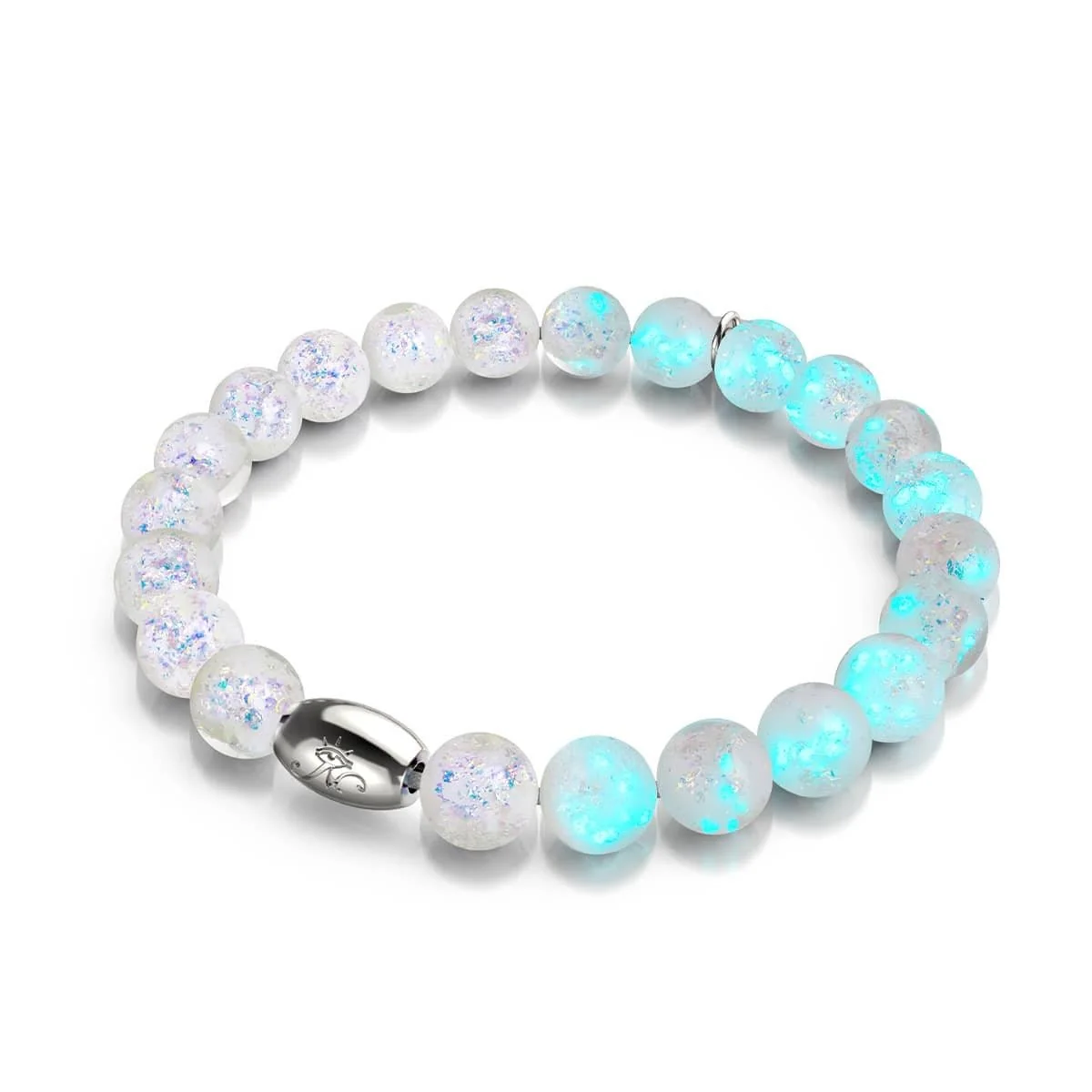Image of NOGU Rainbow White | .925 Sterling Silver | Firework Glass Bracelet