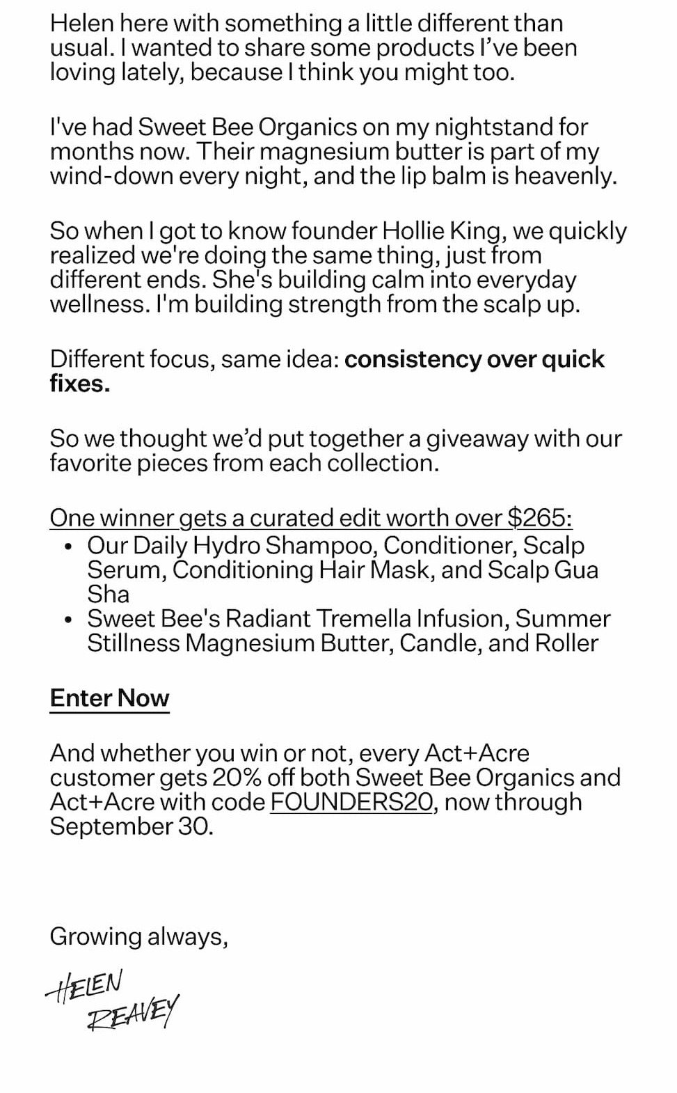 Giveaway details