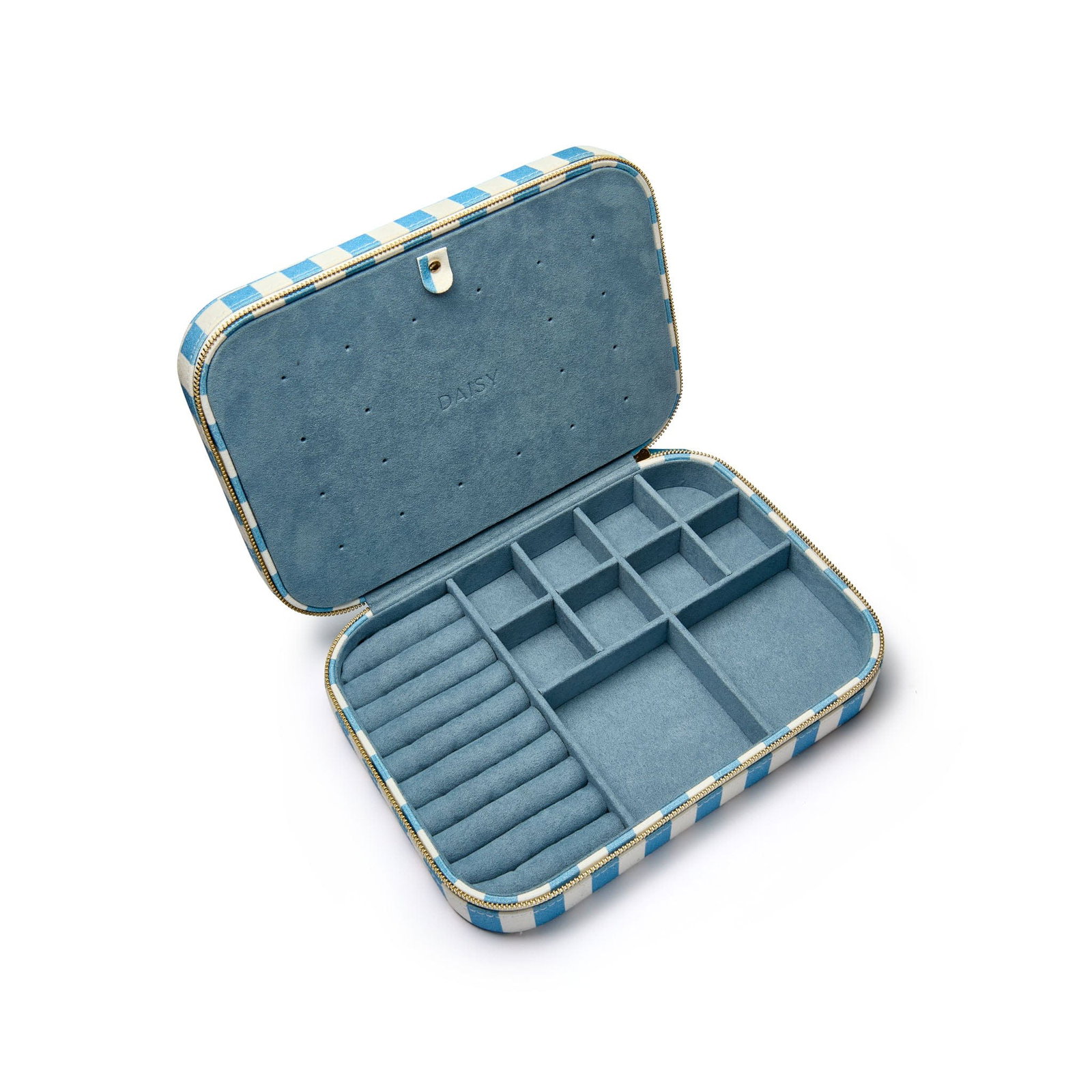 Image of Blue Stripe Large Jewellery Box