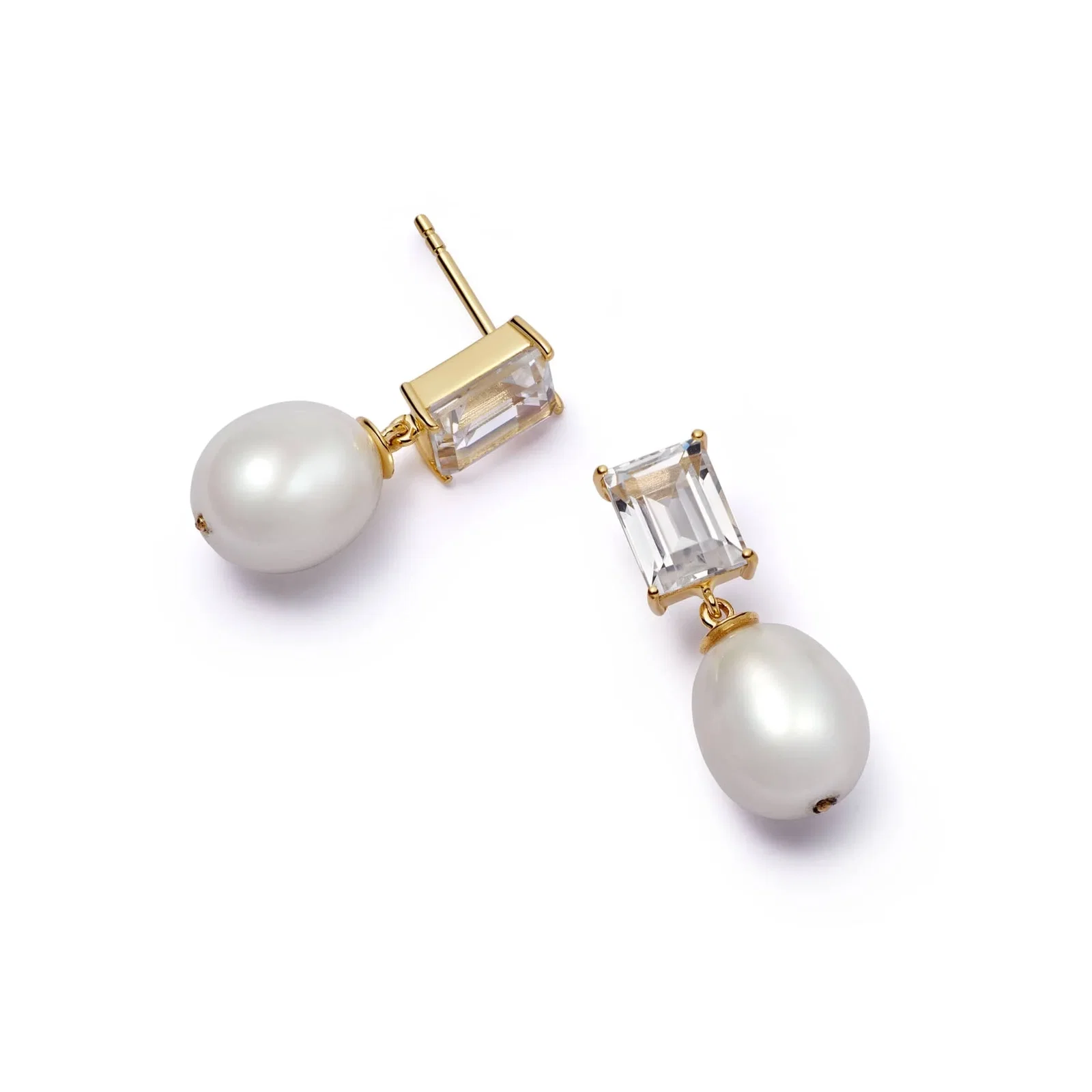 Image of Estée Lalonde Fine Sapphire & Pearl Drop Earrings 14ct Solid Gold