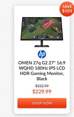 HP OMEN 27q G2 27inches 16:9 WQHD 180Hz IPS LCD HDR Gaming Monitor