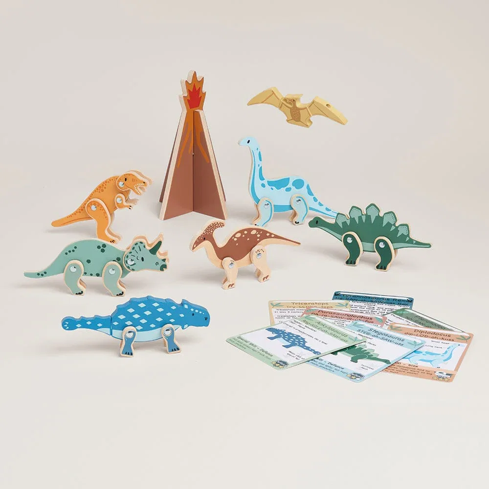 Image of Wooden Dinosaur Playset