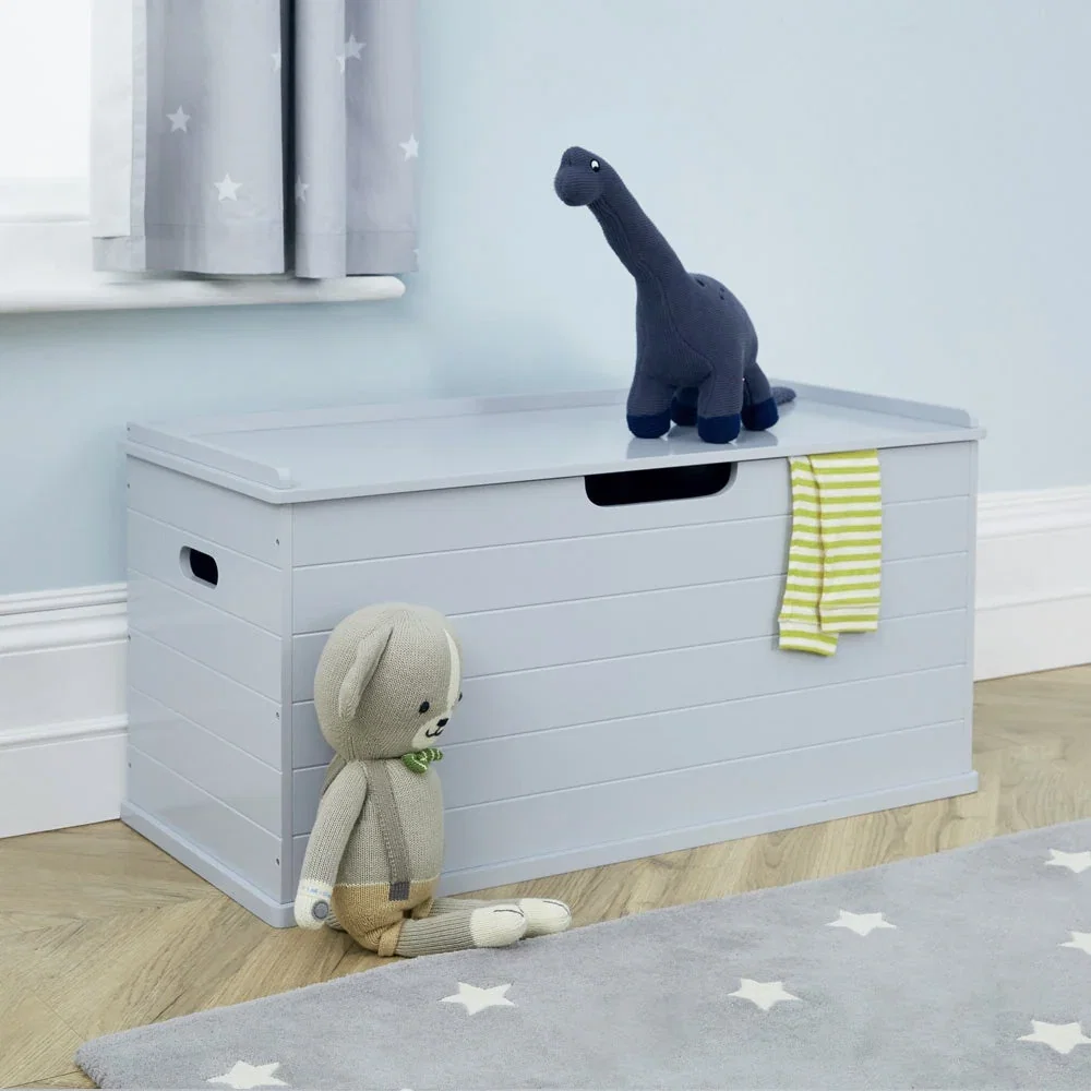 Image of Large Classic Toy Box Seat, Cloud Grey