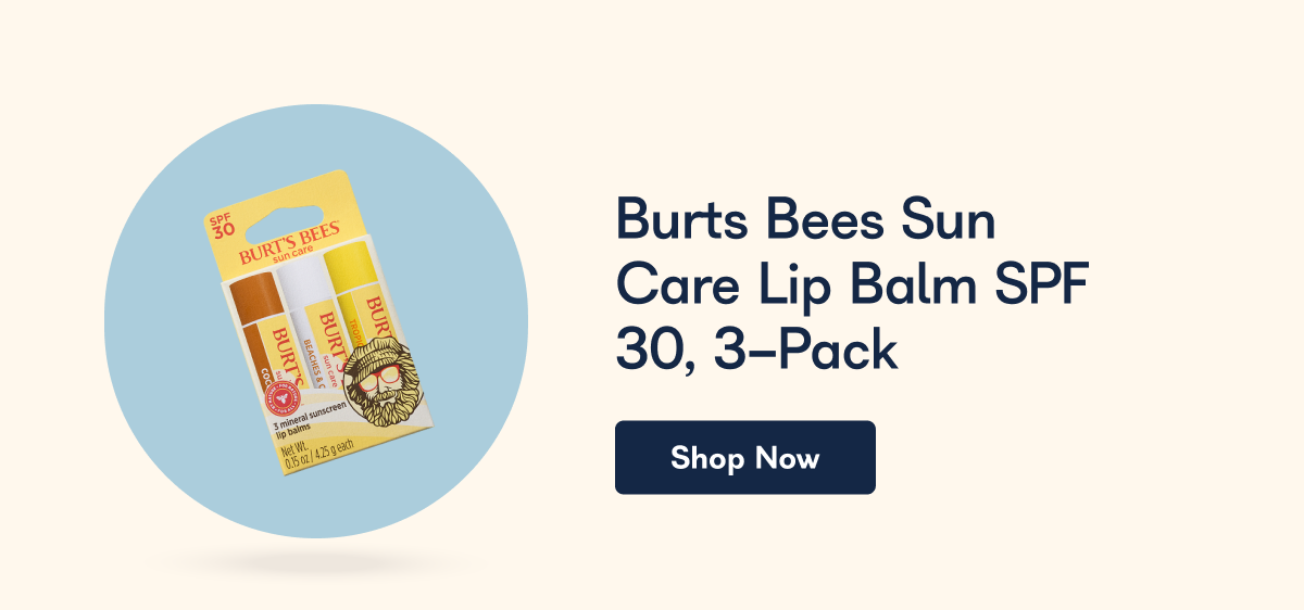 Burts Bees Sun Care Lip Balm SPF 30, 3-Pack