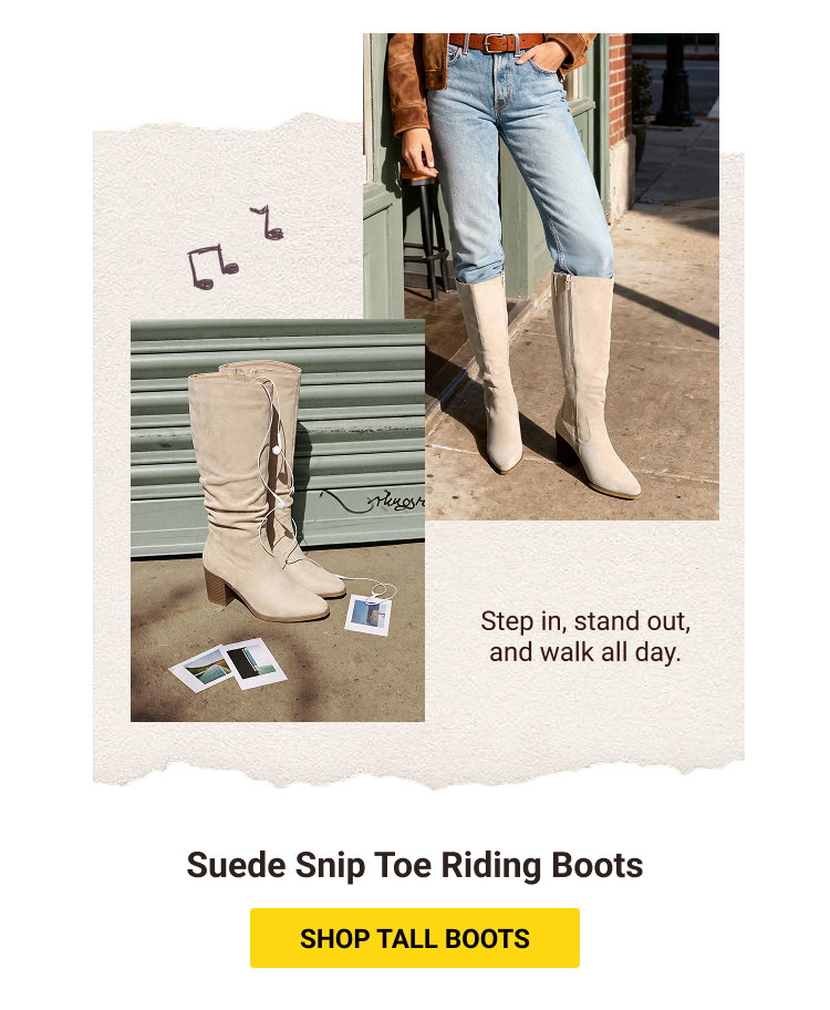 Suede Snip Toe Riding Boots