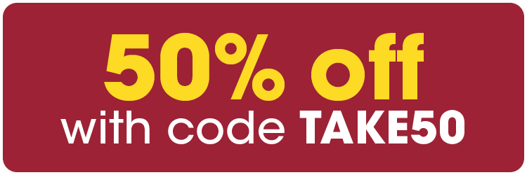 50% Off with code TAKE50