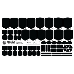 PEDI WRAPS PURE COLOR PC-12 GELAXYO CU 38 DE WRAPURI, 26 DECORAȚIUNI, PILĂ, BEȚIȘOR ȘI MINIRIGLĂ INCLUSE - Negru pur, cu impact vizual maxim și eleganță fără compromisuri.