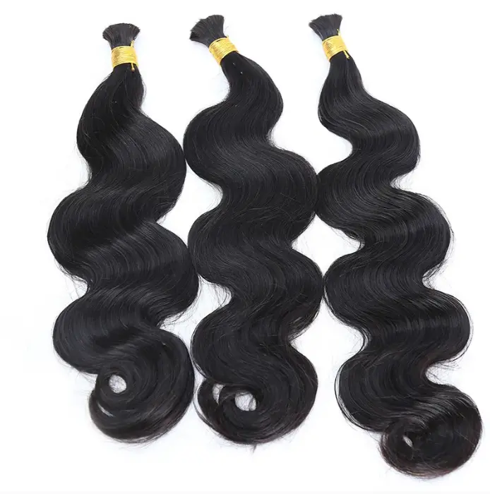 Double Drawn Burmese Body Wave Human Braiding Hair