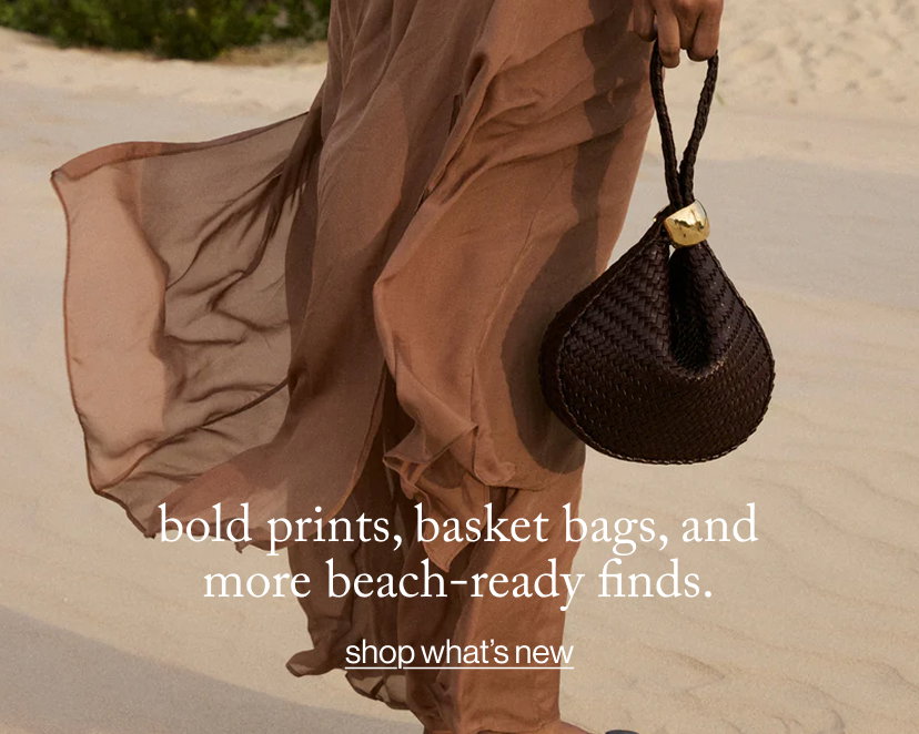 bold prints, basket bags, and more beach-ready finds.