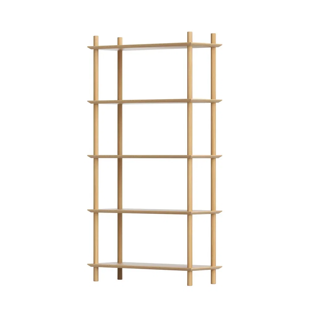 Bookshelf 5 Tiers Bookcase Display Shelves Wooden Storage Stand Rack Pine