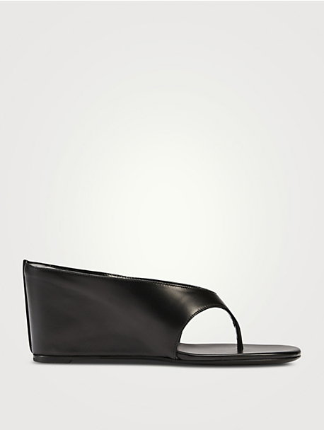 Yaga Leather Wedge Mules
