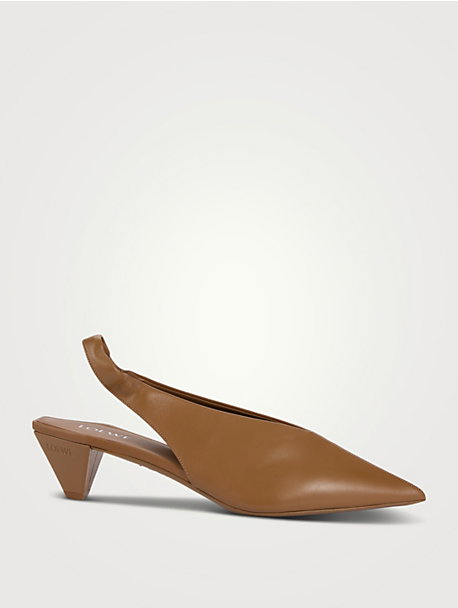 Origami Leather Slingback Pumps