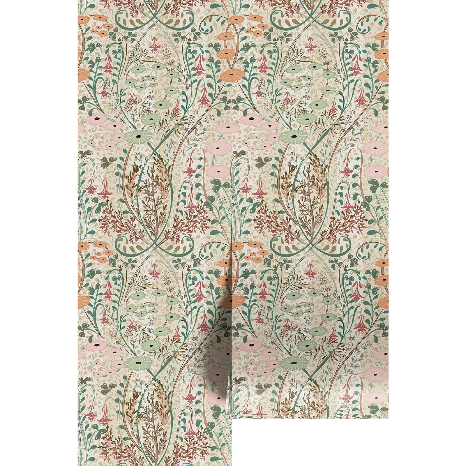 Image of Vintage Ornate Pastel Botanical Pattern