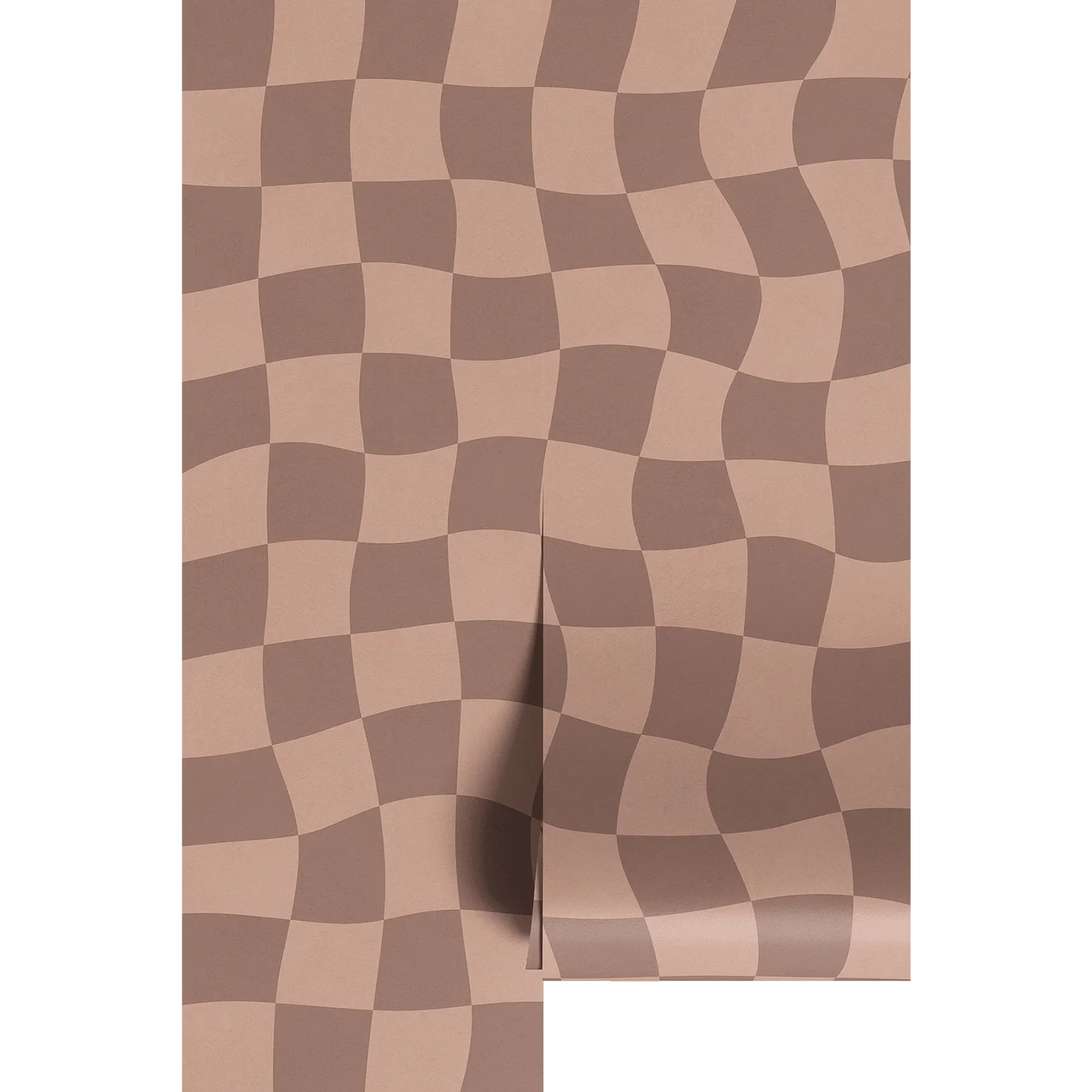 Image of Brown Wavy Checkered Mural