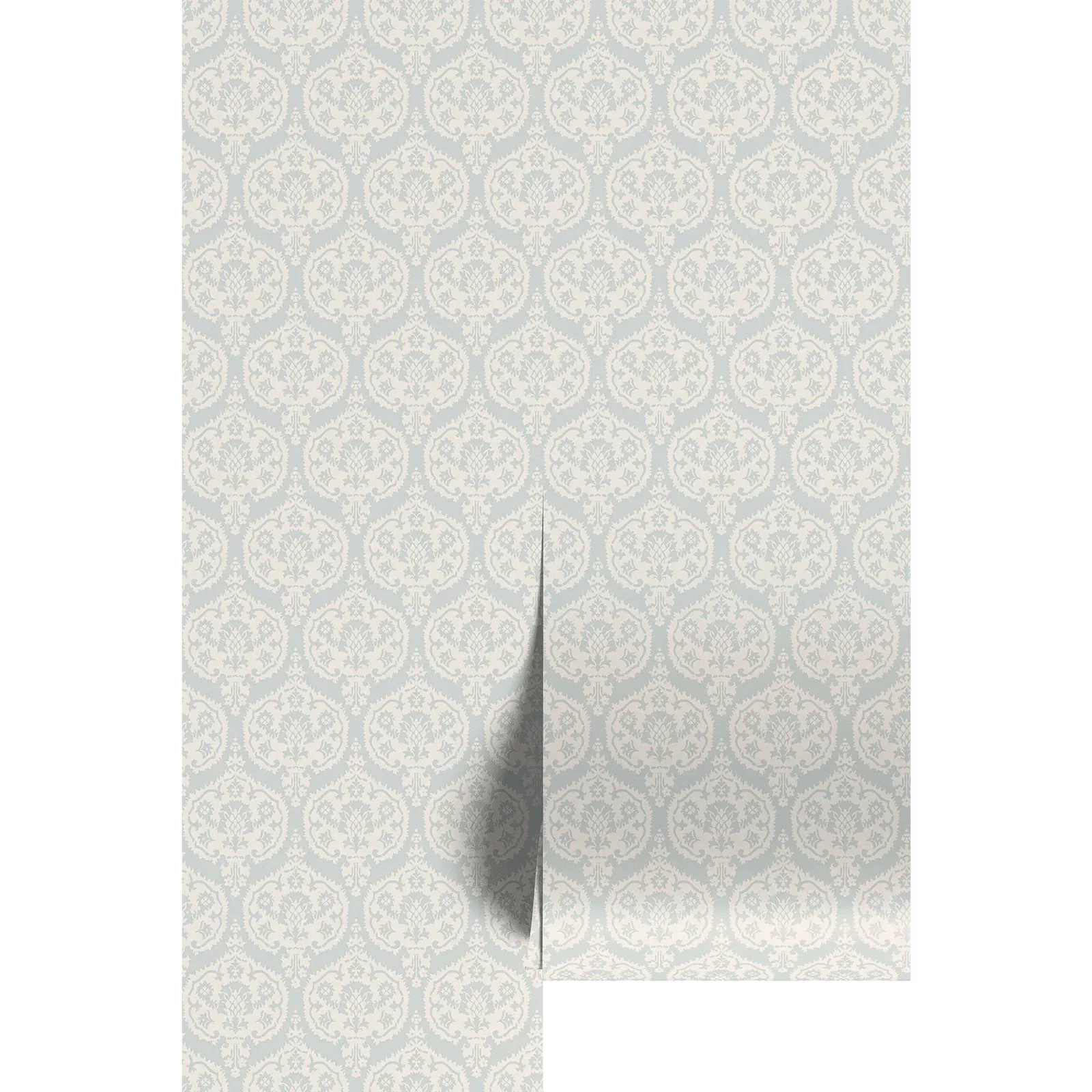 Image of Elegant Aqua and Cream Damask