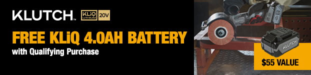 Klutch Free KliQ 4.0AH Battery with qualifying purchase, $55 value