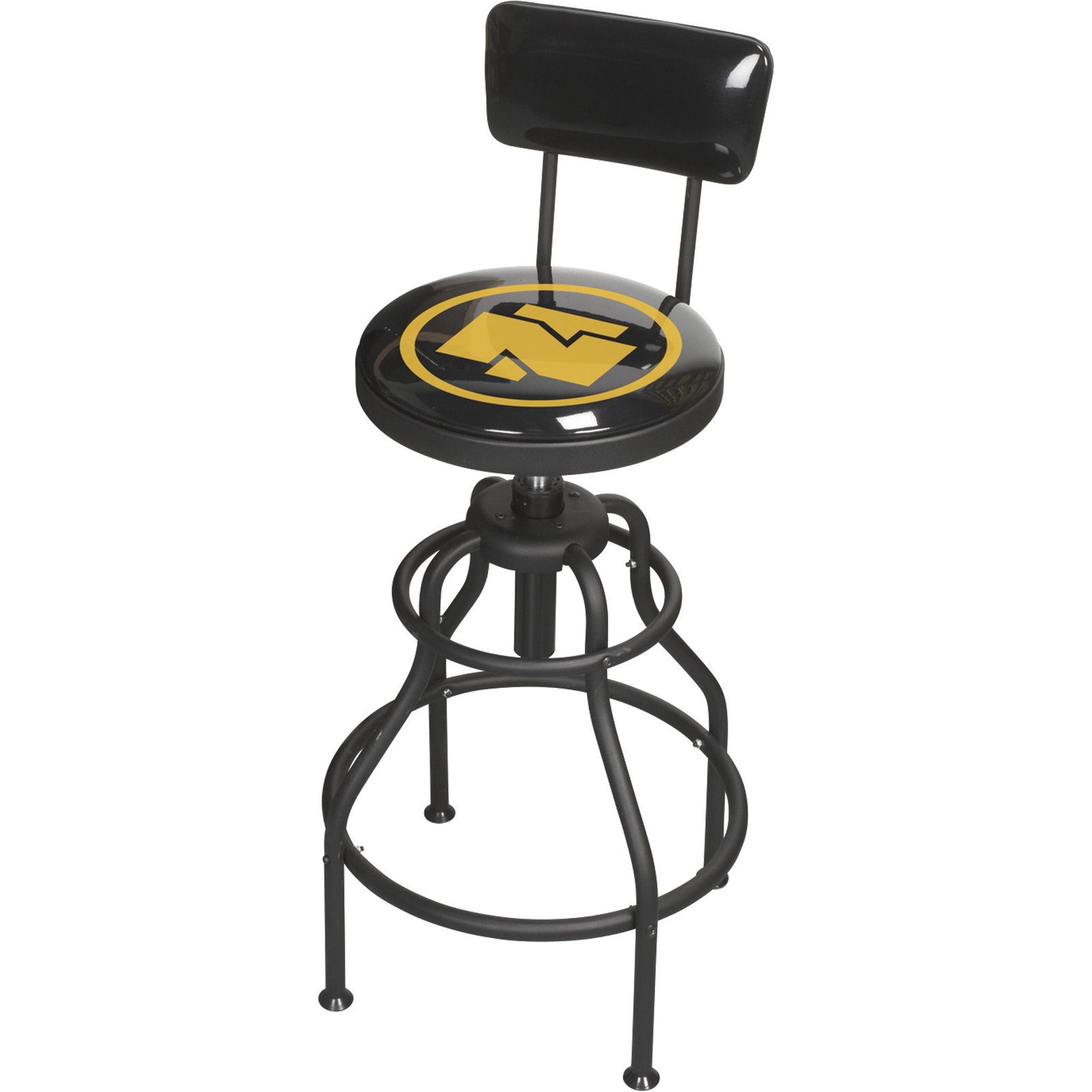 Northern Tool + Equipment Adjustable Swivel Shop Stool with Backrest, Steel, 275-Lb. Capacity, 29in.–33in. Seat Height