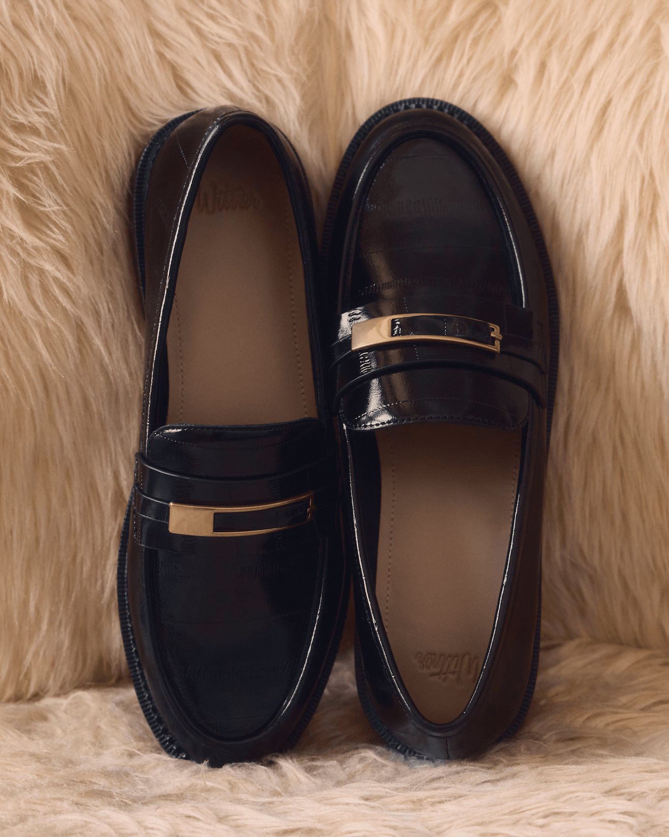 Bennett Black Croc Embossed Leather Loafer