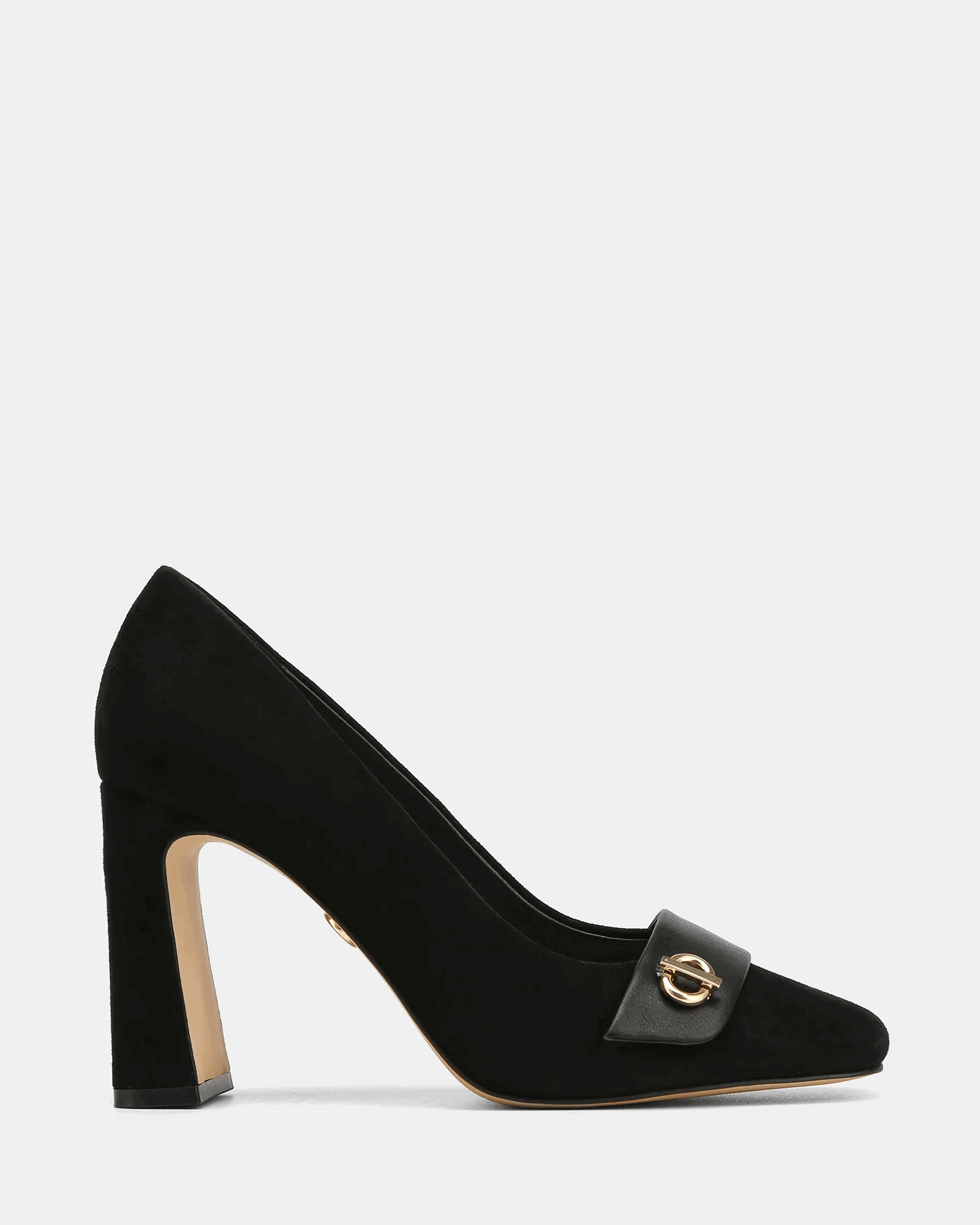Petra Black Suede Leather Pump