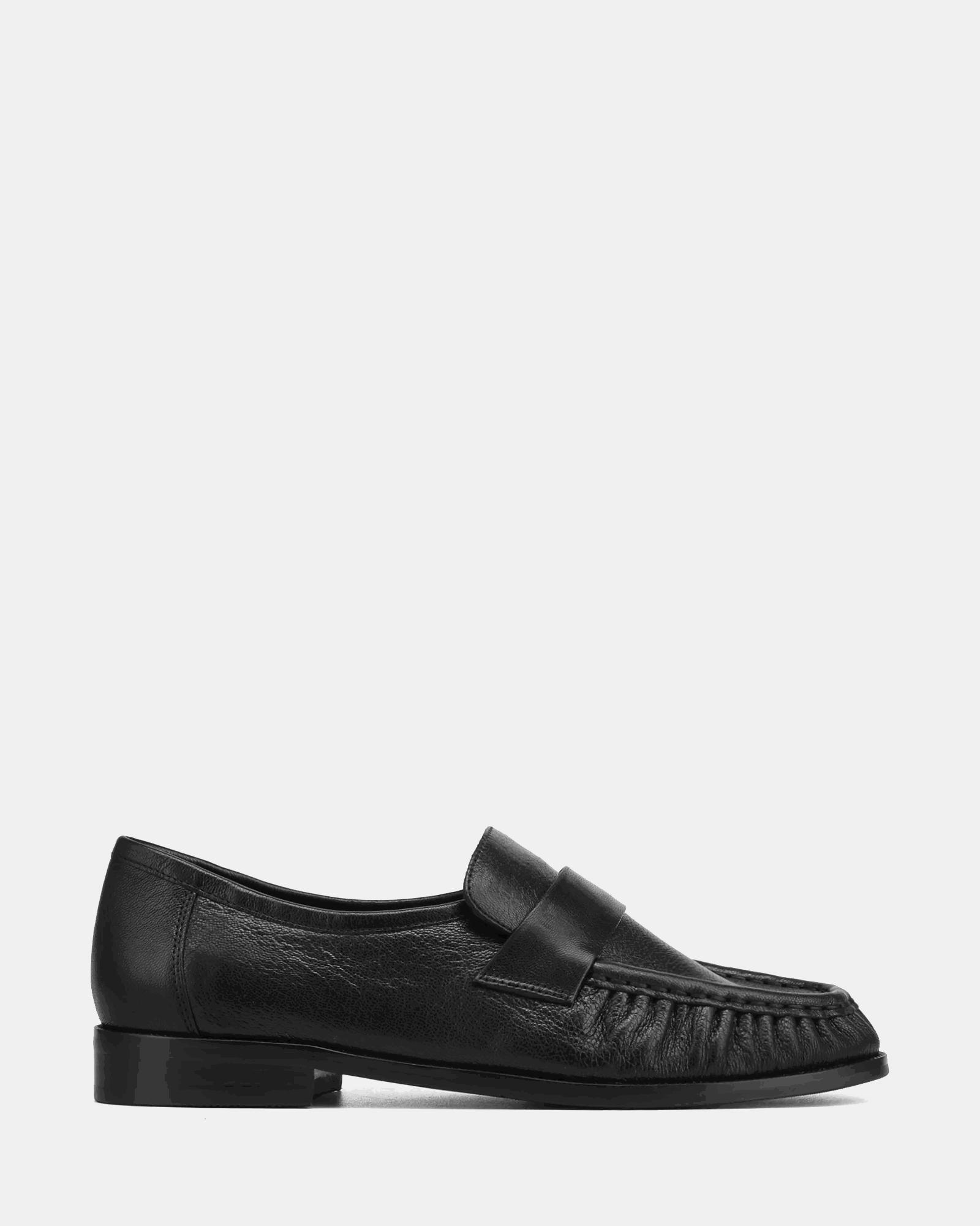 Adriel Black Leather Loafer