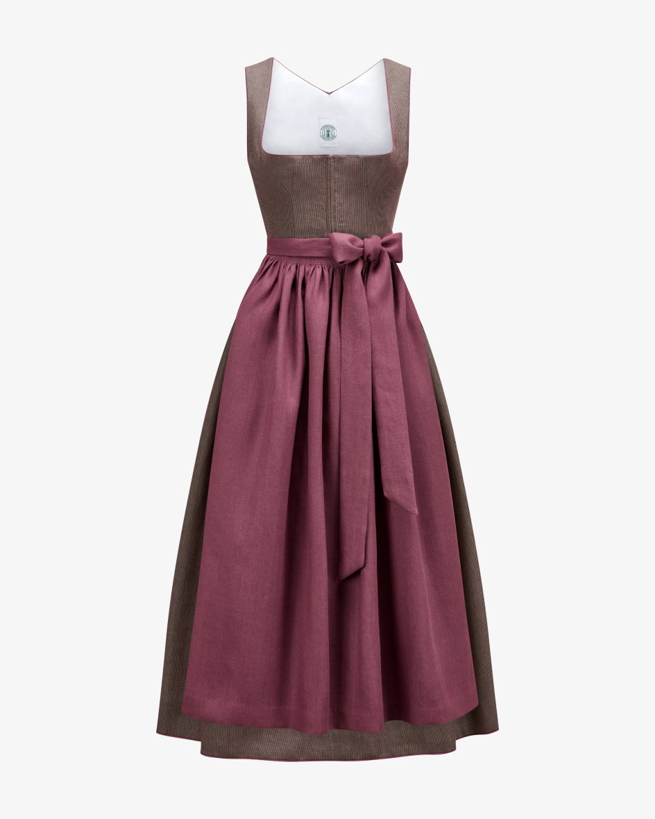 Leinendirndl lang Bette mit Schürze Sylvia 