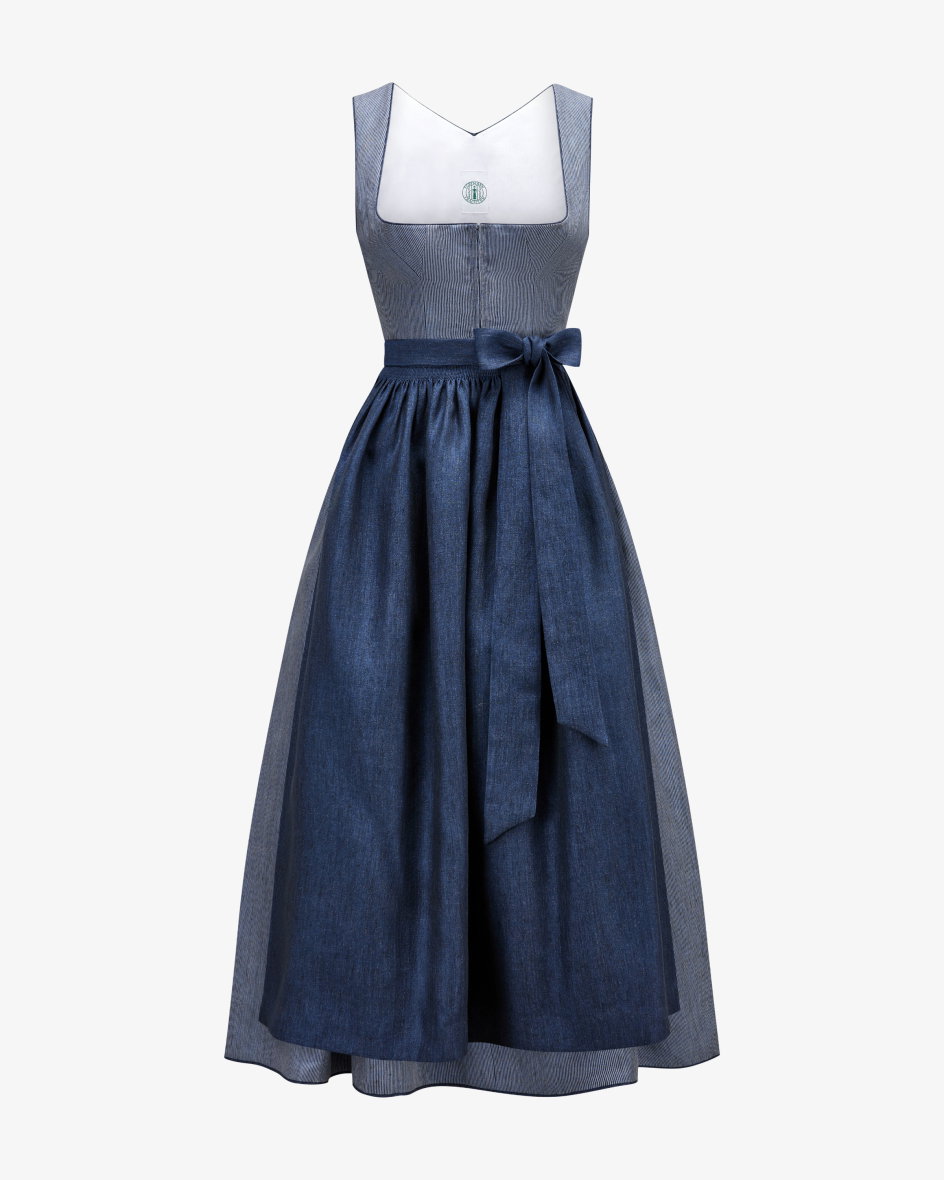 Leinendirndl lang Bette mit Schürze Sylvia 