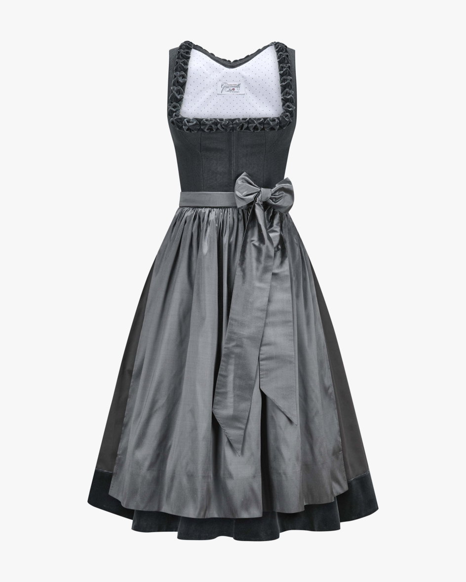 Midi-Dirndl Gaia mit Seidenschürze 
