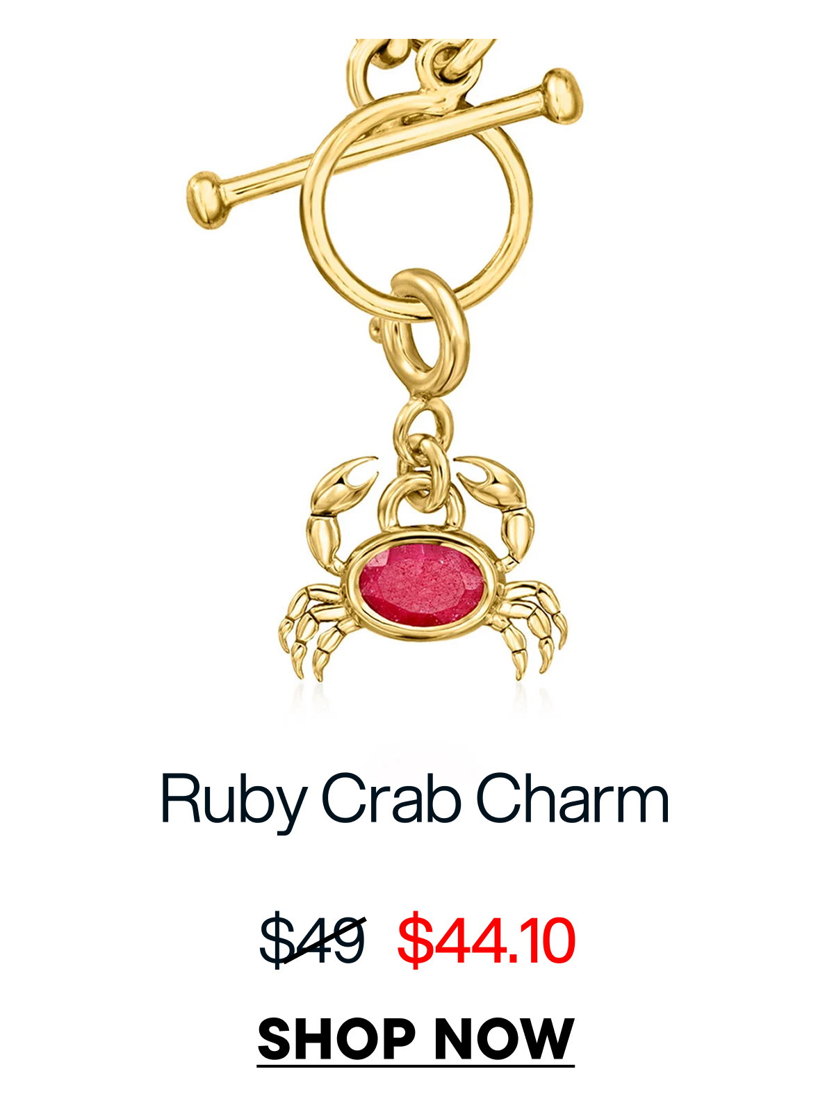 Ruby Crab Charm