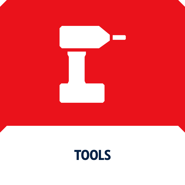Icon image of a drill. Shop tools