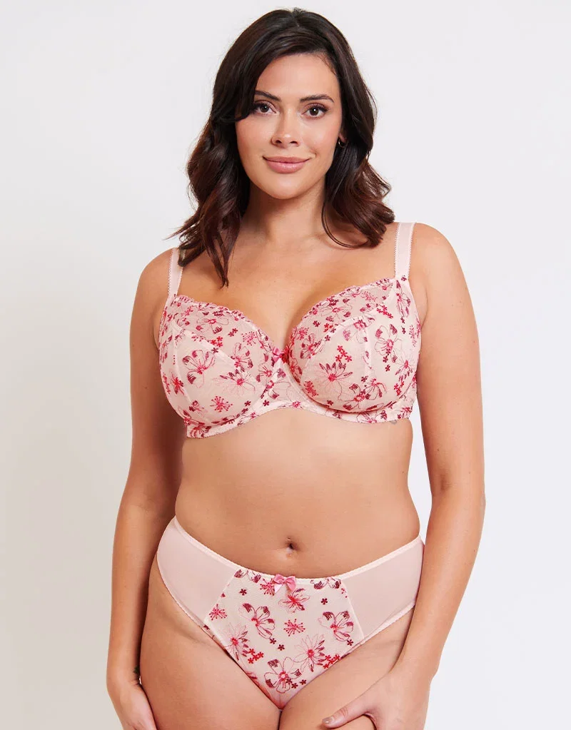 Flirtelle Rosie Balcony Bra Cream/Berry Mix