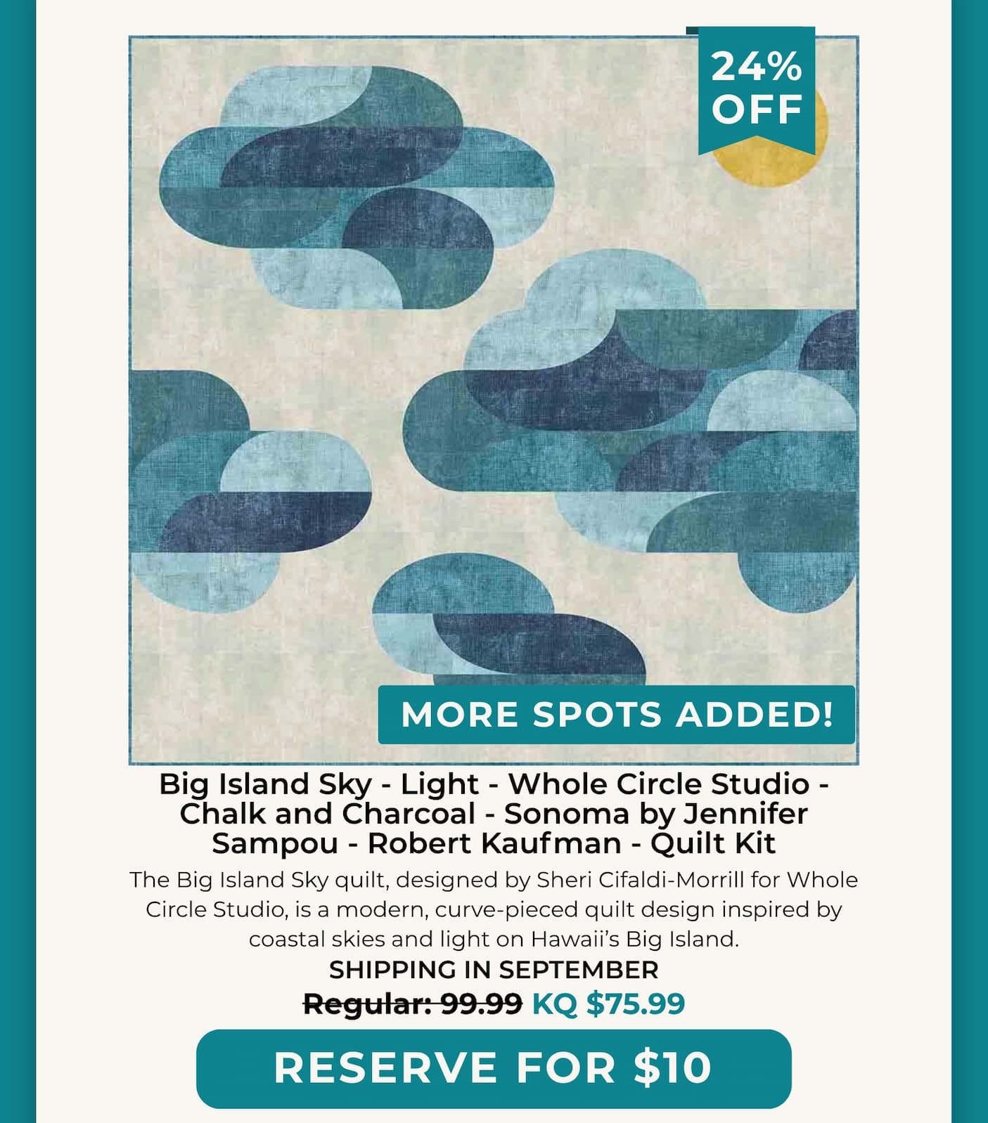BIG ISLAND SKY QUILT KIT