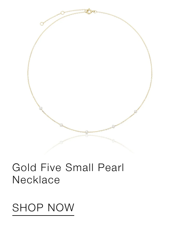Gold Five Small Pearl Necklace
