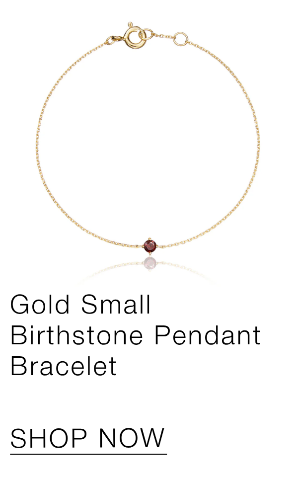 Gold Small Birthstone Pendant Bracelet