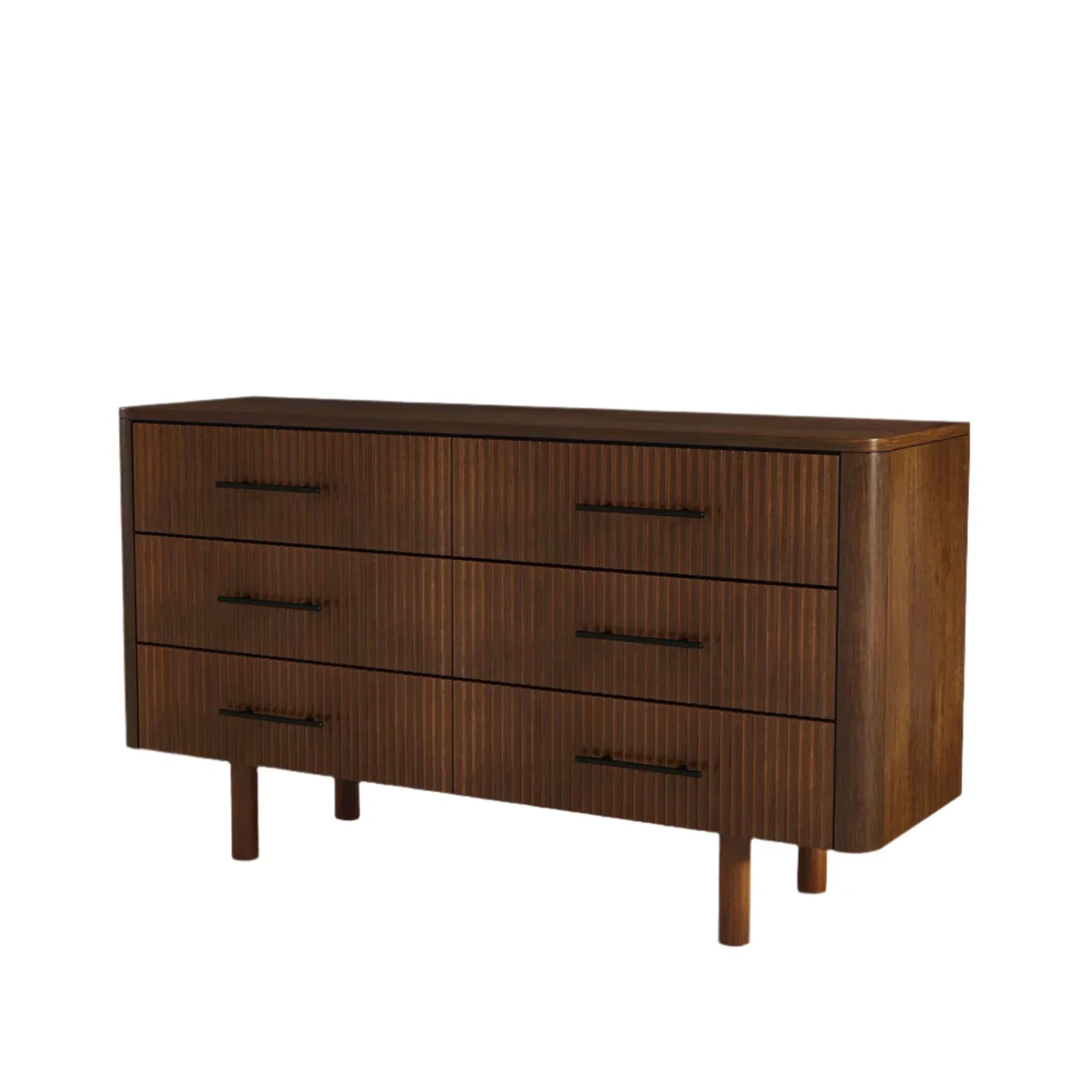 Image of Logan Mid Century Modern Walnut Dresser