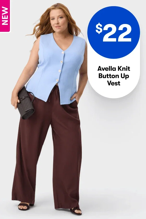 $22 Avella Knit Button Up Vest