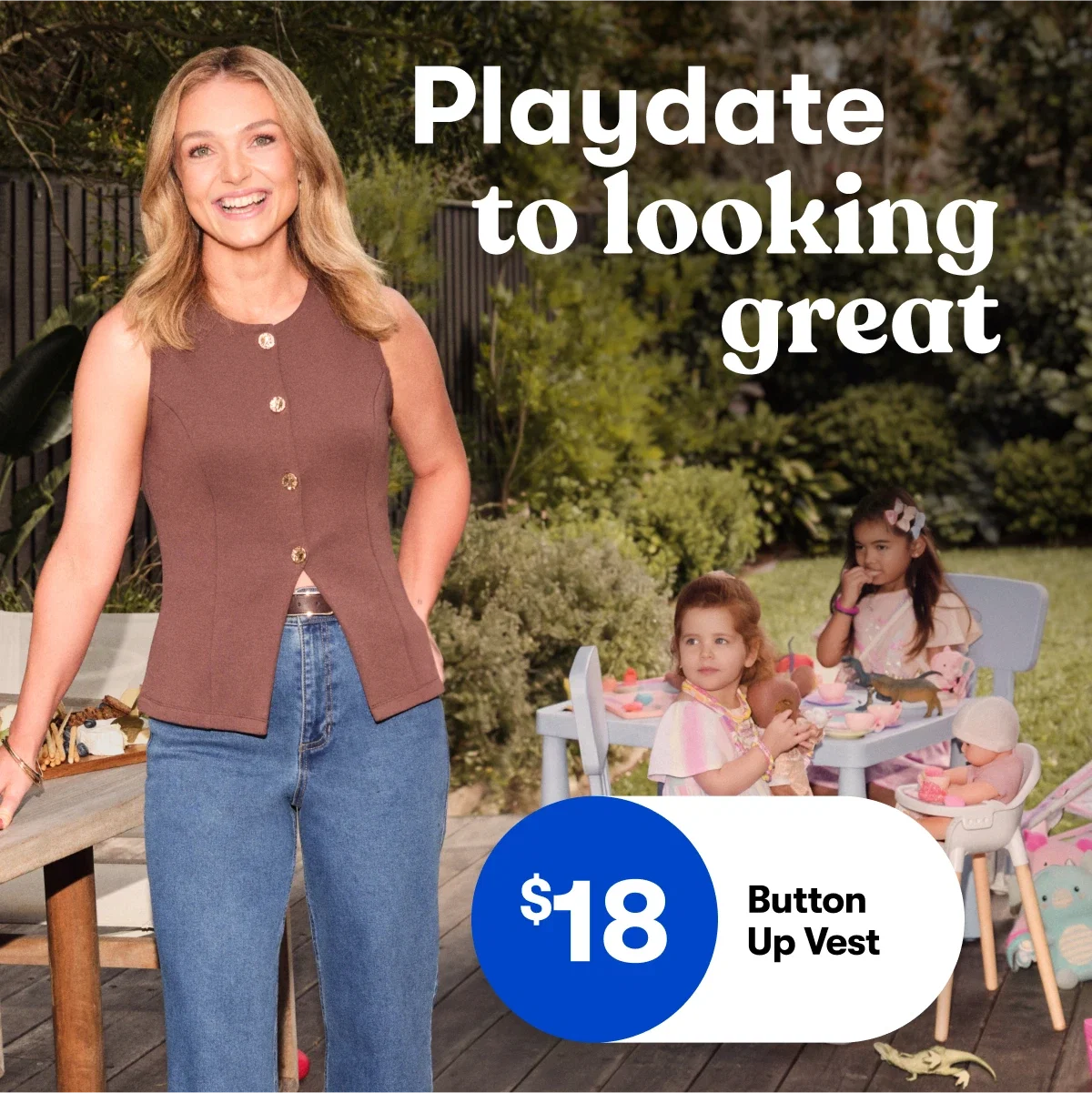 Playdate to looking great | $18 Button Up Vest
