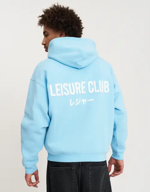 Leisure Club Puff Print Oversized Hoodie