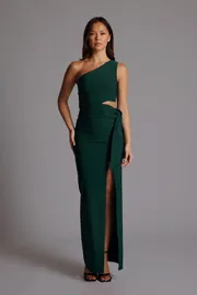 One Shoulder Maxi Dress with Thigh Split