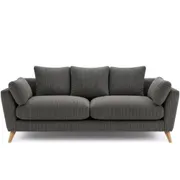 Harlow Jumbo Cord 2 Seater Sofa, Modern Tailored Design in Grey