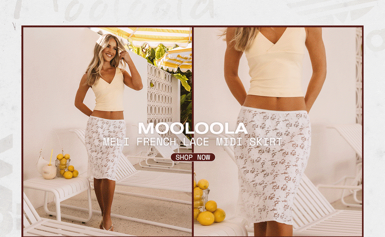 Mooloola Meli French Lace Midi Skirt