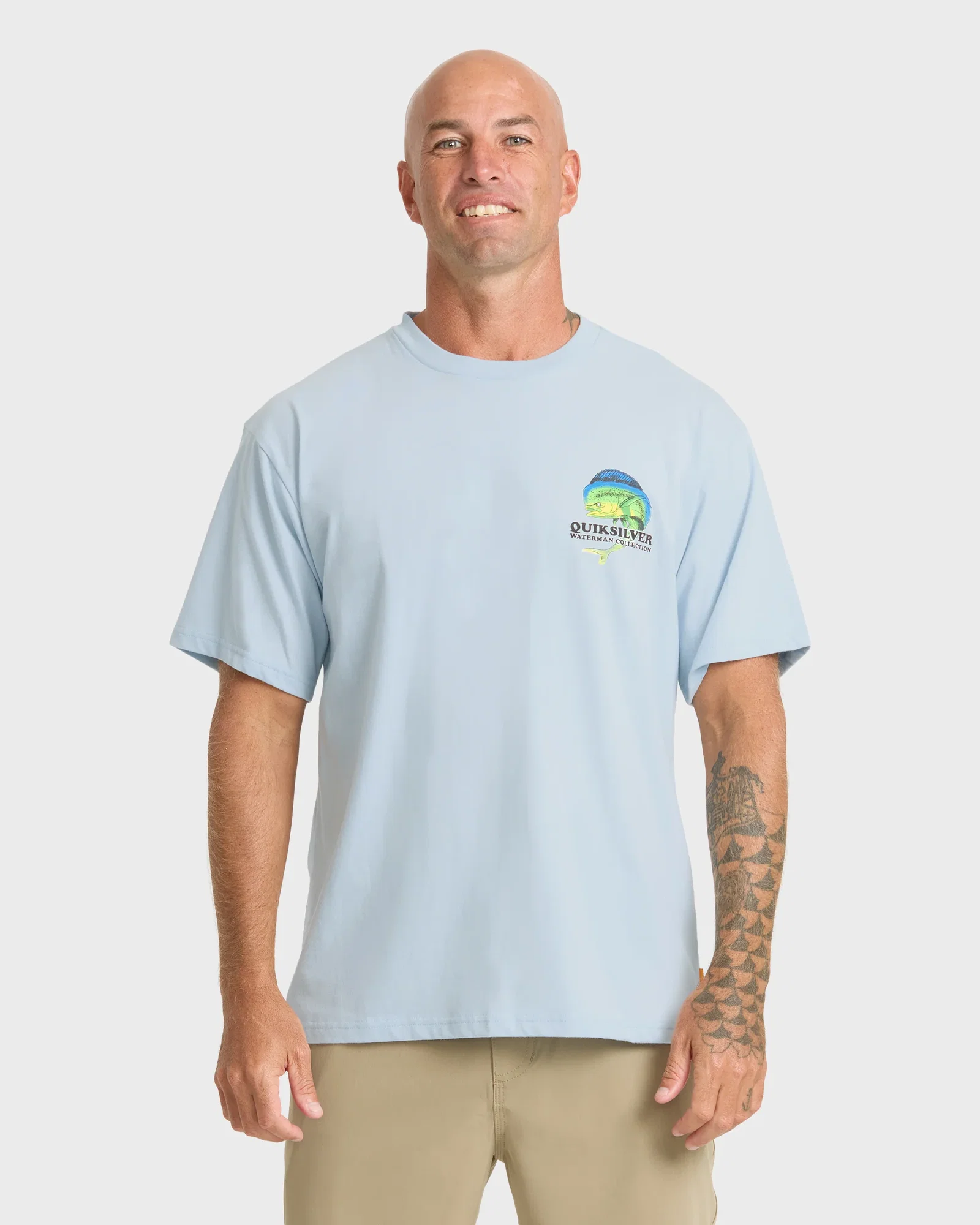 Image of Waterman Big Bull Sueded Short Sleeve T-Shirt - Skyway