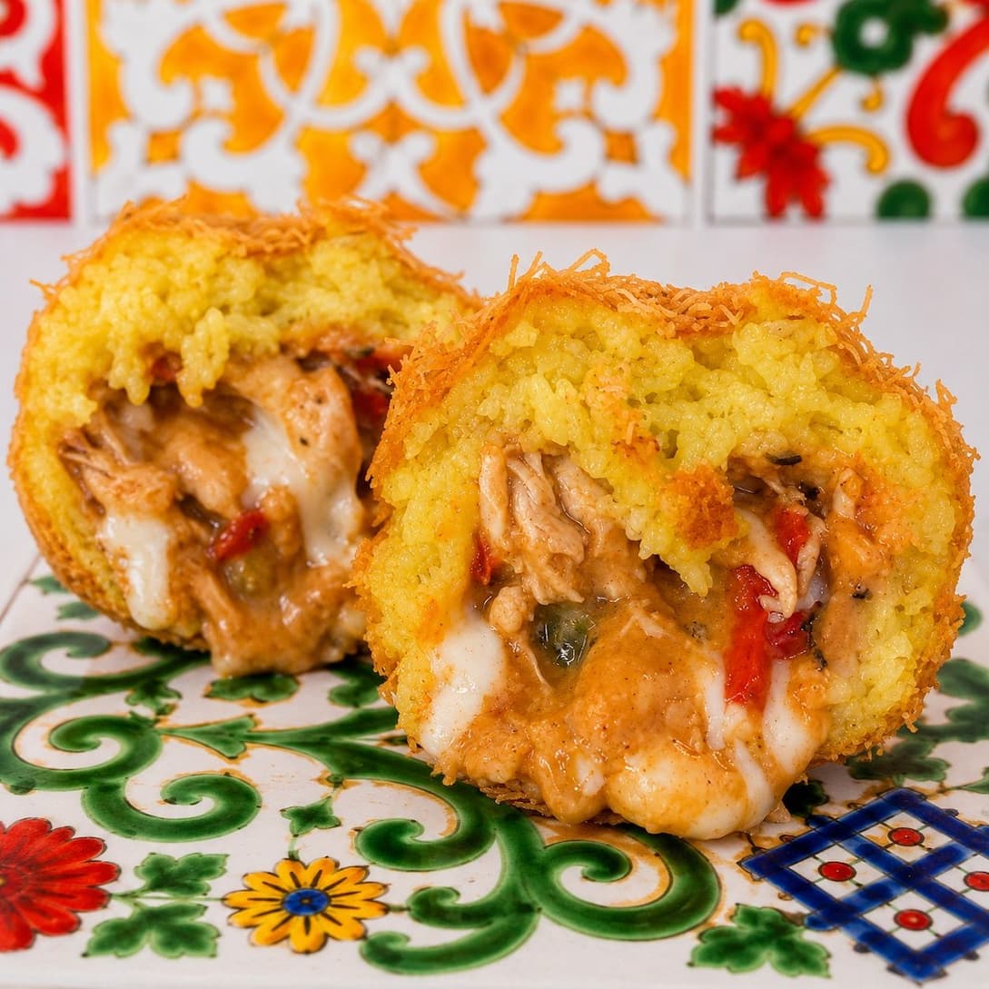 Arancini pollo e provola in pasta kataifi
