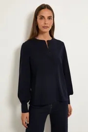 Contrast Stripe Buttoned Blouse