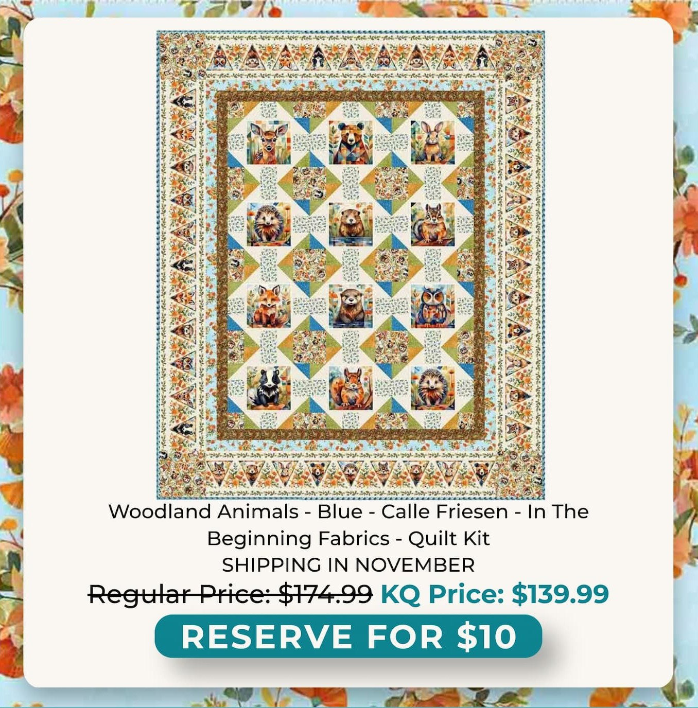 Woodland Animals Quilt Kit