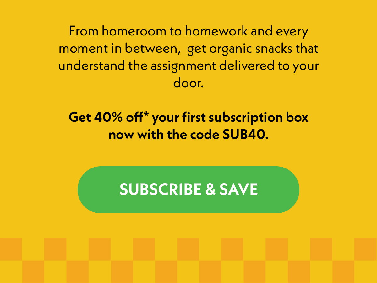 From homeroom to homework, get organic snacks that understand the assignment