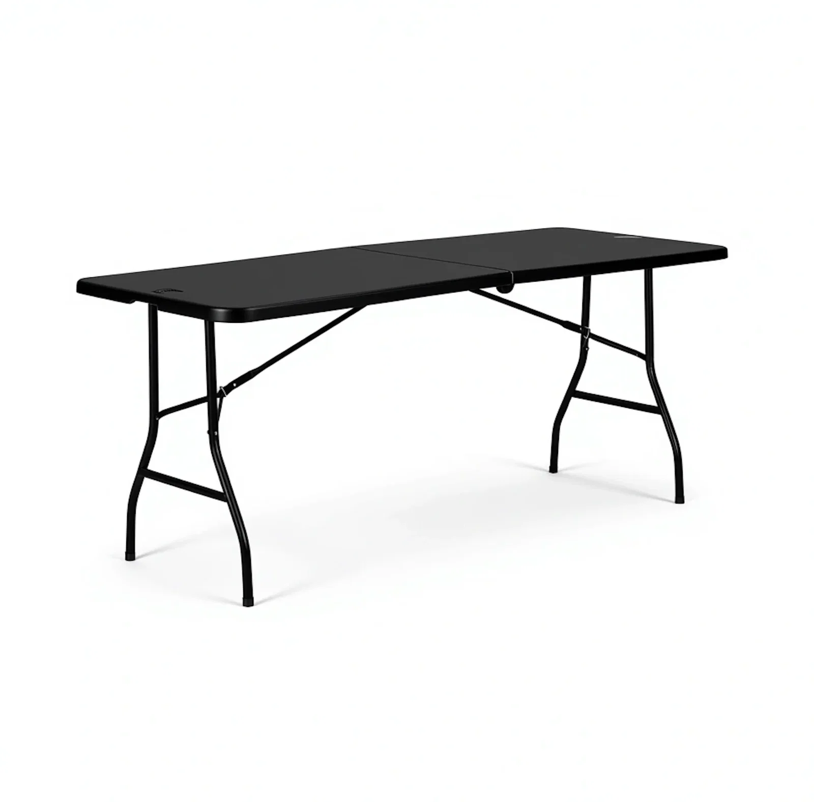6ft Black Folding Trestle Table – Durable 180cm Plastic Table for Events & Catering
